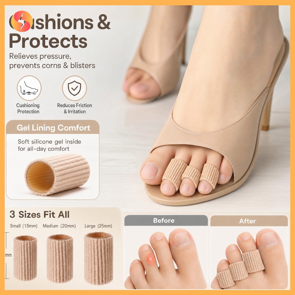 10 ชิ้น Toe Tubes เบาะเจล Toe Protectors ข้าวโพดแผ่นซิลิโคนอ่อนนุ่มสําหรับตุ่มแคลลัสบรรเทาแรงเสียดทาน