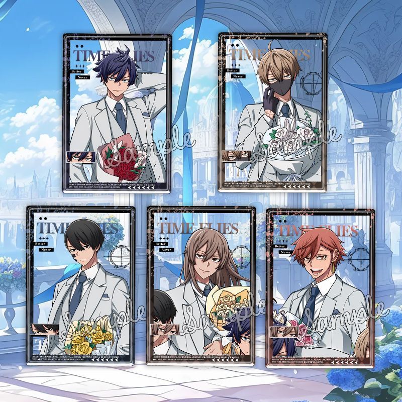 การ์ดโปร่งใส KeyChain TOUGEN ANKI สีขาวชุดช่อดอกไม้พวงกุญแจผู้หญิง Ichinose Shiki อะคริลิค Key แหวน Kogsaki Jin จี้