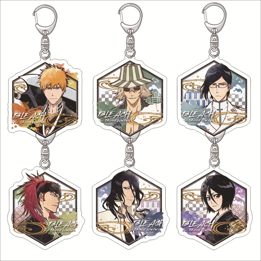 ชุดพวงกุญแจอนิเมะ BLEACH - Ichigo Kurosaki, Kenpachi Zaraki, Rukia Kuchiki, Byakuya Kuchiki อะคริลิค