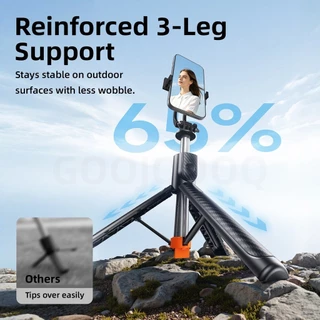 GOOJODOQ Selfie Stick One Click Opening 360 °Rotating Design Extend Up to 100 cm Optional Fill Light