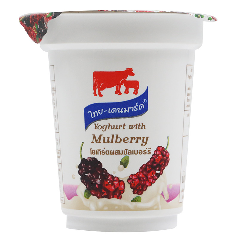 ไทยเดนมาร์คโยเกิร์ตผสมมัลเบอร์รี่ 120กรัม Thai Denmark Yoghurt with Mulberry 120g. [หมายเลขบาร์โค้ด 8852537078210 ]