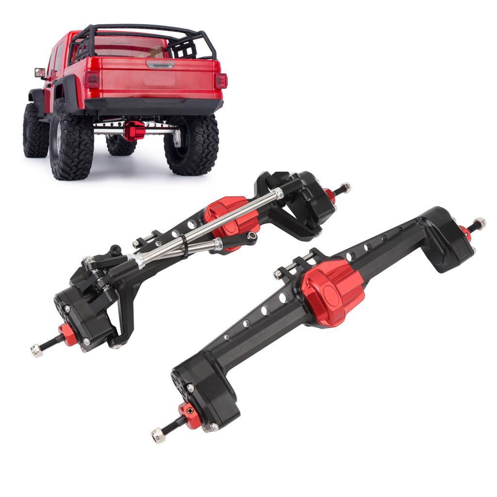 Ssrrou POENVFPO 1/10 Scale ด้านหน้าและด้านหลัง Portal เพลาสําหรับ RC Crawler รถ CNC อลูมิเนียมอัพเกร