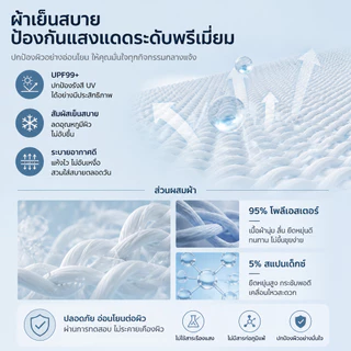 หน้ากากป้องกันแดด UPF99+ ผ้าเย็นครอบหน้าคอ มีช่องผมหางม้า 6สีให้เลือก พับเก็บพกพาสะดวก