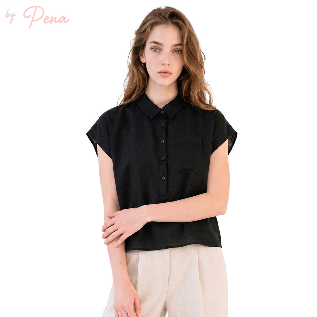 By Pena เสื้อเชิ้ตคอปก แขนล้ำ BPSS052602