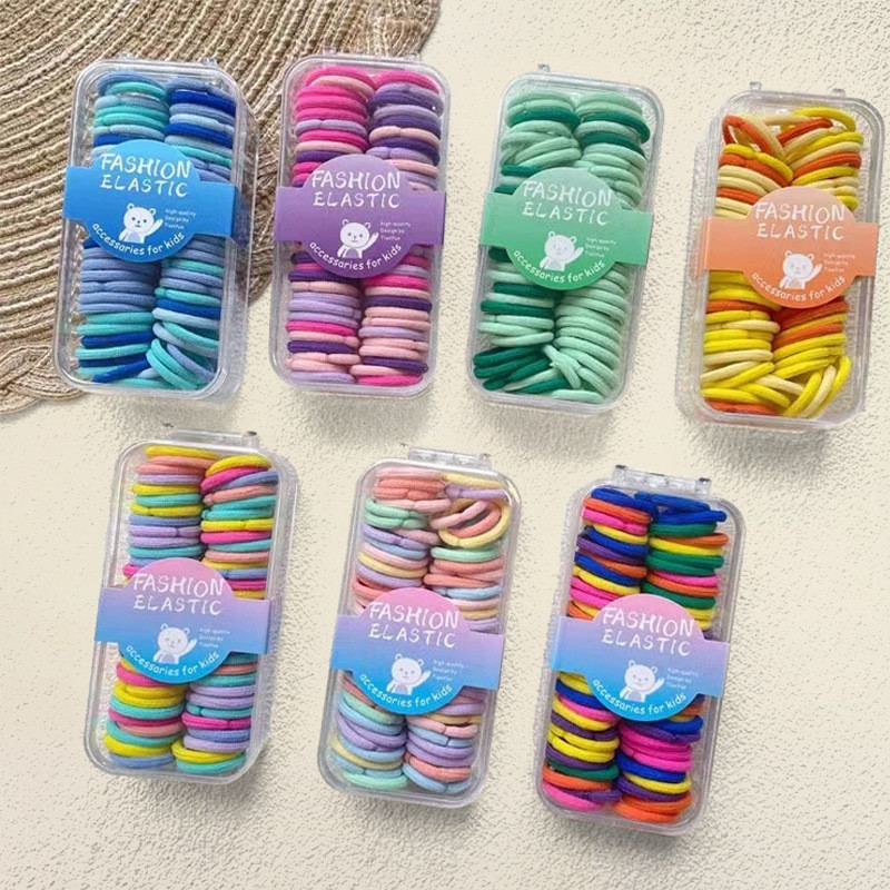 มาโรโปลี เด็กทารกนิ้วหัวแม่มือสีลูกอมสียืดหยุ่นสูงยางรัดขนาดเล็กพื้นฐานอุปกรณ์ผมเด็กมินิผมแหวนคาดศีรษะ
