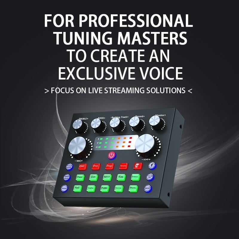 อินเตอร ฟซเสียง DJ Mixer V8S การ์ดเสียง, อุปกรณ์พอดแคสต์การ์ดเสียง V8S รุ่นล่าสุดสำหรับการถ่ายทอดสดก