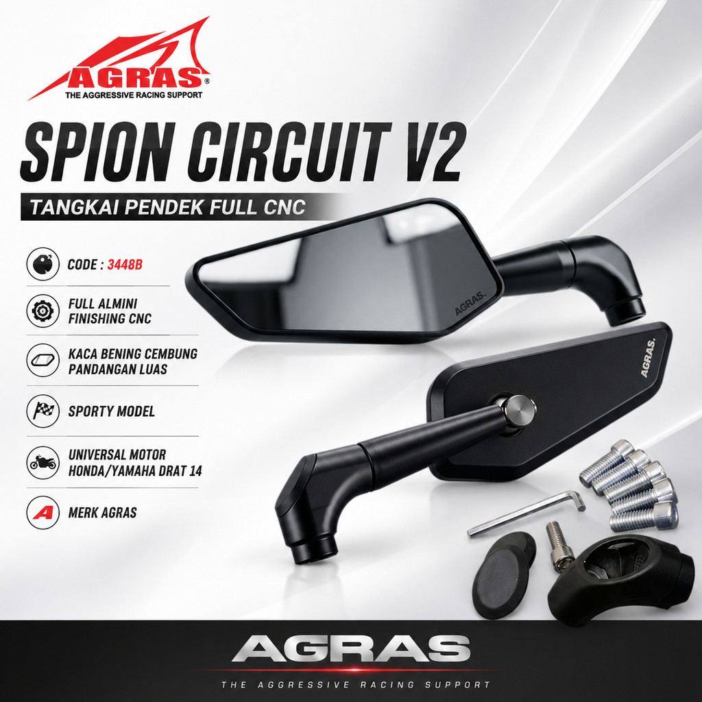 ก้านสั้น CIRCUIT กระจก FULL CNC กระจกมองหลัง VARIO NMAX XMAX ADV รุ่นสีดําเต็มรถจักรยานยนต์สากล