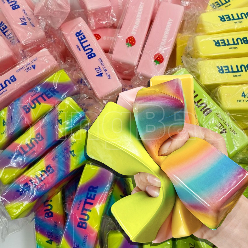 ใหม่ Butter Stick Fidget ของเล่น Squishy Elastic Cheese Stick ตลก Decompression ความเครียดความวิตกกังวลบรรเทาเกมบีบ Prank ของเล่น