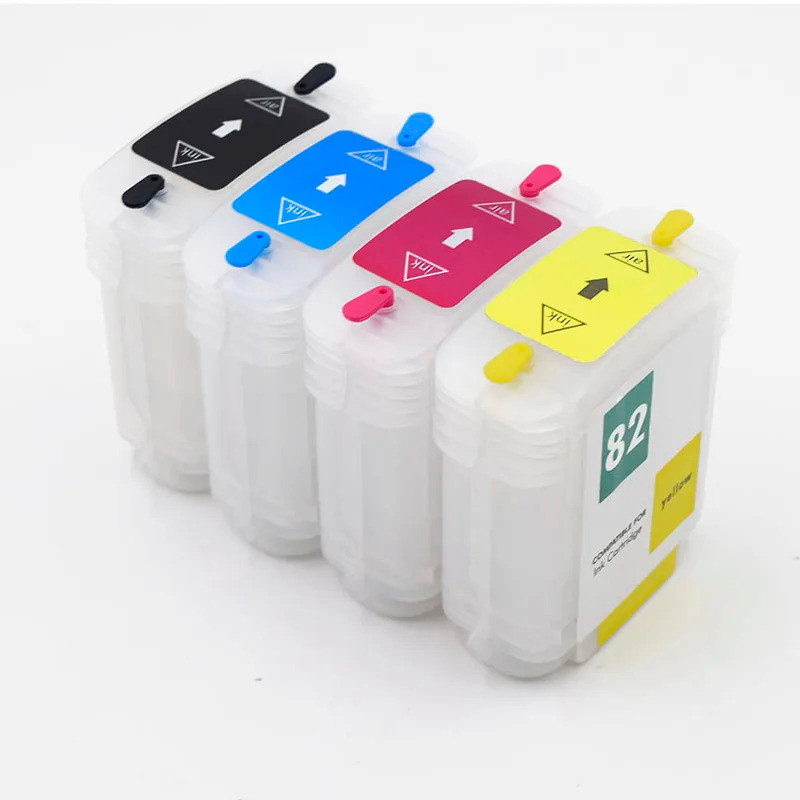 FW 69ML 4 สีไม่มี 82 ตลับหมึกรีฟิลสําหรับ HP Designjet 510 HP82 HP510 Plotter ตลับหมึกชิปรีเซ็ตอัตโน
