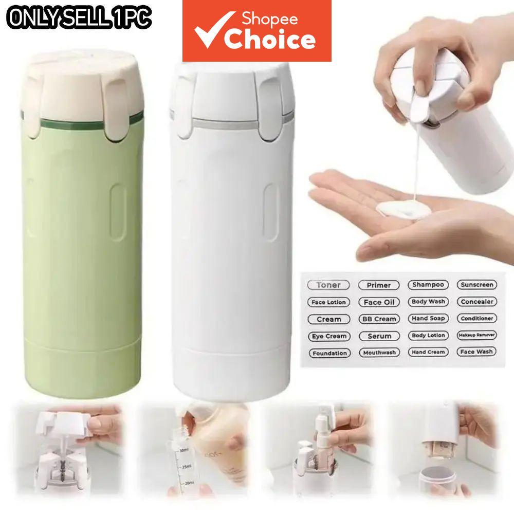 ขวดรีฟิลเดินทาง 4-in-1, ภาชนะเจลอาบน้ําแบบพกพา, ที่เก็บเครื่องสําอางนํากลับมาใช้ใหม่ได้, เหมาะสําหรับผลิตภัณฑ์ดูแลเส้นผมและผลิตภัณฑ์อาบน้ํา
