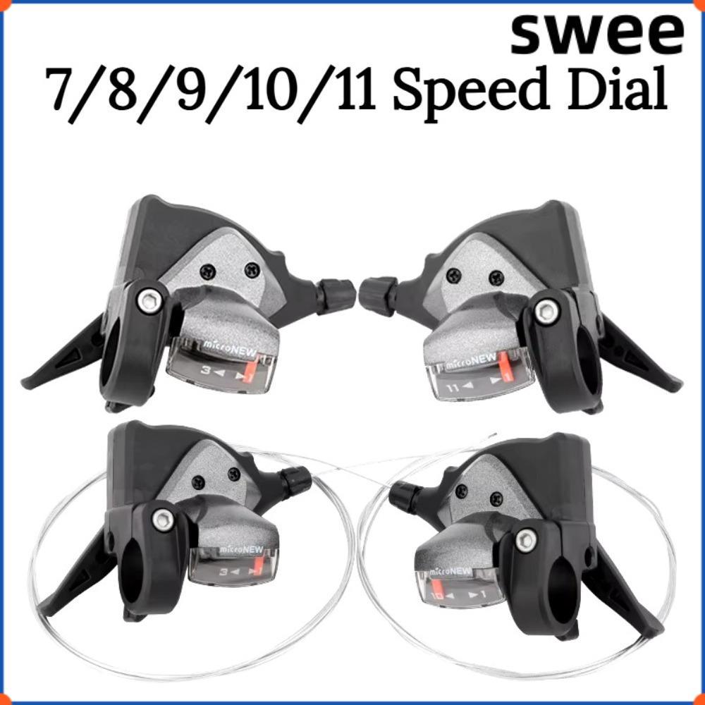 SWEE จักรยาน Levers Shifter, ซ้ายขวา Thumb 7/8/9/10/11Speed จักรยานเสือภูเขา Shifter, ชิ้นส่วนจักรยาน Universal Shifter Lever MTB