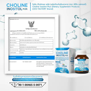 CEO Factory Choline Inositol Plus 40 Capsules ผลิตภัณฑ์เสริมอาหาร ซีอีโอ แฟคตอรี่ แมกนีเซียม กาบา คอมเพล็กซ์.