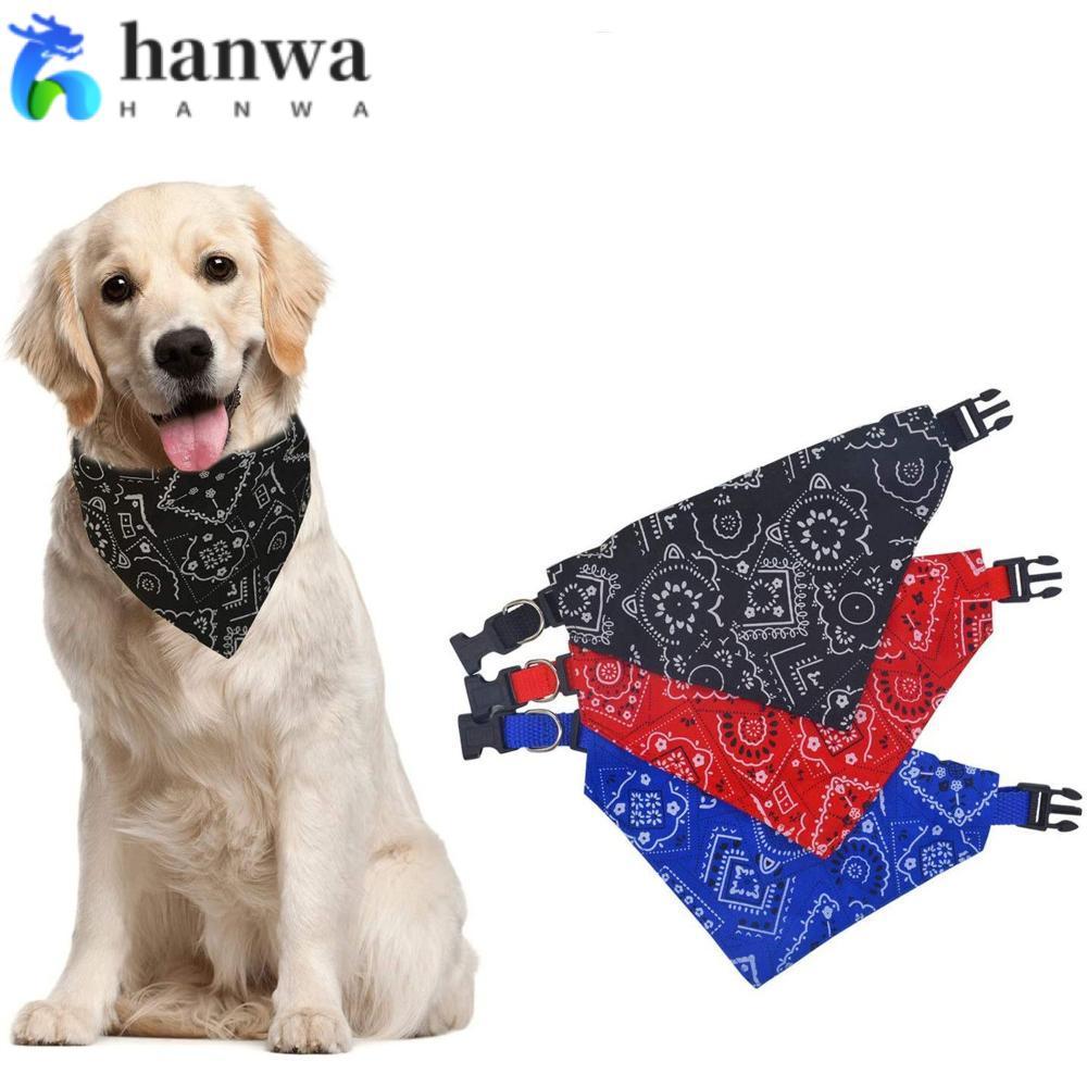HANWA ผ้าพันคอสัตว์เลี้ยงผูกผ้าพันคอสามเหลี่ยมคอตกแต่งลูกสุนัข Kerchief