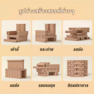 เกมจังก้าไม้ตึกถล่ม 54pcs บล็อกไม้ตึกถล่ม เกมส์ต่อตึก ของเล่นไม้ การพัฒนาความคิด ฝึกสมาธิ