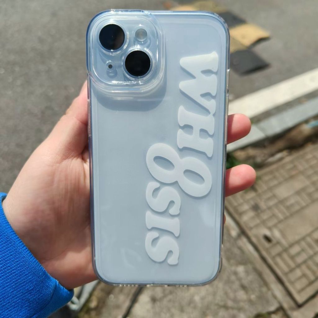เคสตัวอักษรสีขาวสําหรับตกแต่ง iPhone 17 Pro/16 Pro/15 Pro/14 Pro