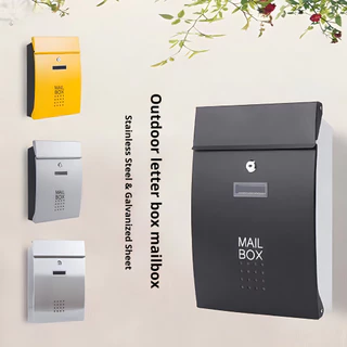 Mailbox（เหล็กกล้าไร้สนิม）นิตยสารได้ วัสดุแข็งแรง ทนทาน -ตู้จดหมาย ตู้ไปรษณีย์ กล่องจดหมาย ตู้รับจดหมาย หลายสี