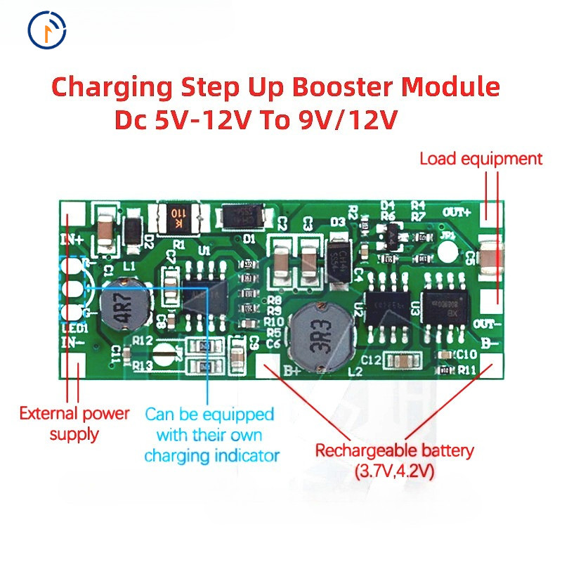 ชาร์จ Step Up Booster โมดูล Dc 5v-12v ถึง 9 v/12 v สําหรับ 18650 แบตเตอรี่ลิเธียม Ups ตัวแปลงป้องกันแรงดันไฟฟ้า Charge Discharge UPS ตัว