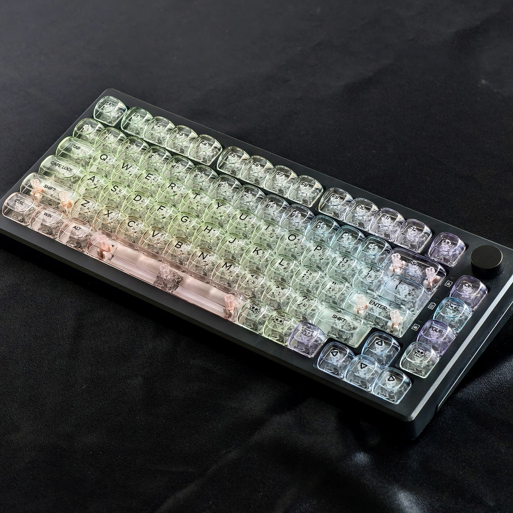 MAIMOOO การส่งผ่านแสง Green Gradient Thai Keycaps MOA Profile PC 125 คีย์ UV Process Fantech MK889 A