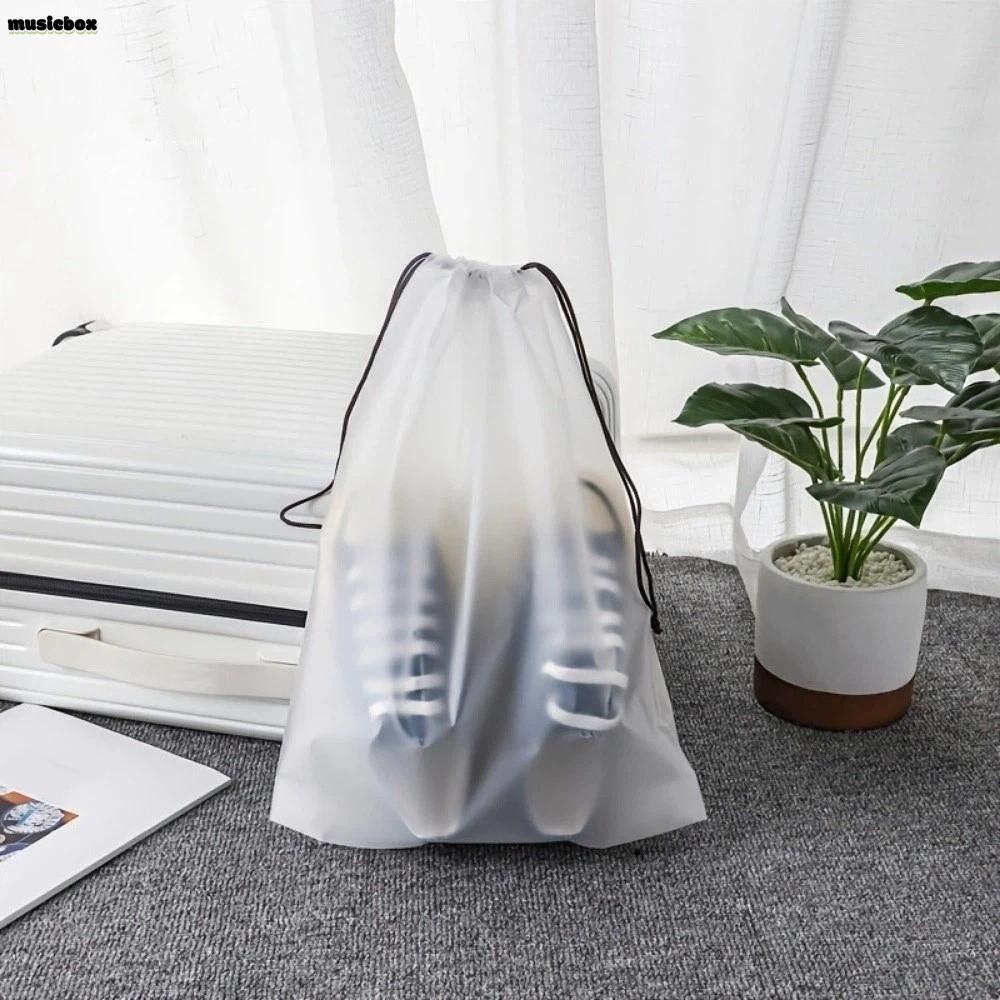MUSICBOX 30 ชิ้น Drawstring Storage Bag, Heavy-Duty Double Drawstring Design Storage Bag,Reusable ขนาดใหญ่ Breathable Transparent Dust Storage Bag ใช้ในครัวเรือน