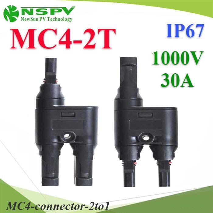 ข้อต่อสายไฟโซลาร์เซลล์ MC4 กันน้ำ ต่อขนาน 2 เส้นรวมเป็น 1 เส้น