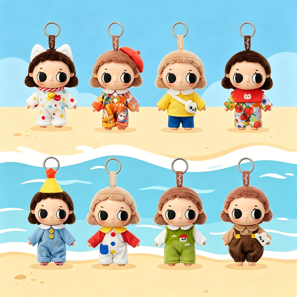 POPMART Nyota Little Moment Series ตุ๊กตาตุ๊กตาจี้ตุ๊กตาน่ารักอินเทรนด์เล่นกล่องของขวัญปริศนา