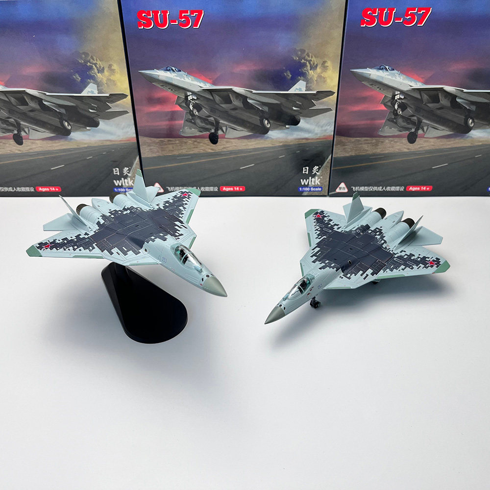 WLTK 1/100 รัสเซีย SU57 Air Force Su 57 Stealth Fighter เครื่องบินโลหะผสม Static รุ่นเครื่องประดับ