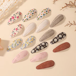 16 ชิ้นพิมพ์สีทึบคลิปผม Handmade Bows เด็กทารก BaBy Barrettes Hairpins พิมพ์ Hairgrips เด็กอุปกรณ์เสริมผมของขวัญ