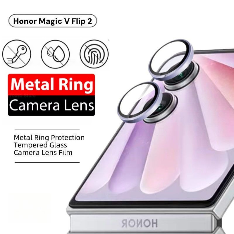 สําหรับ Honor Magic V Flip2 อลูมิเนียมเลนส์ป้องกันแหวนสําหรับ Honor Magic V Flip 2 กล้องโทรศัพท์กระจกนิรภัยแหวนฝาครอบฟิล์ม