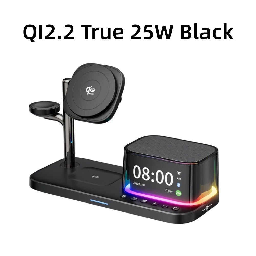 Singee Super Fast QI2.2 25W Magnetic Wireless Charger Station สําหรับ Galaxy S25/S26 iPhone 17 16 Pro Max & Galaxy Watch Airpods Buds