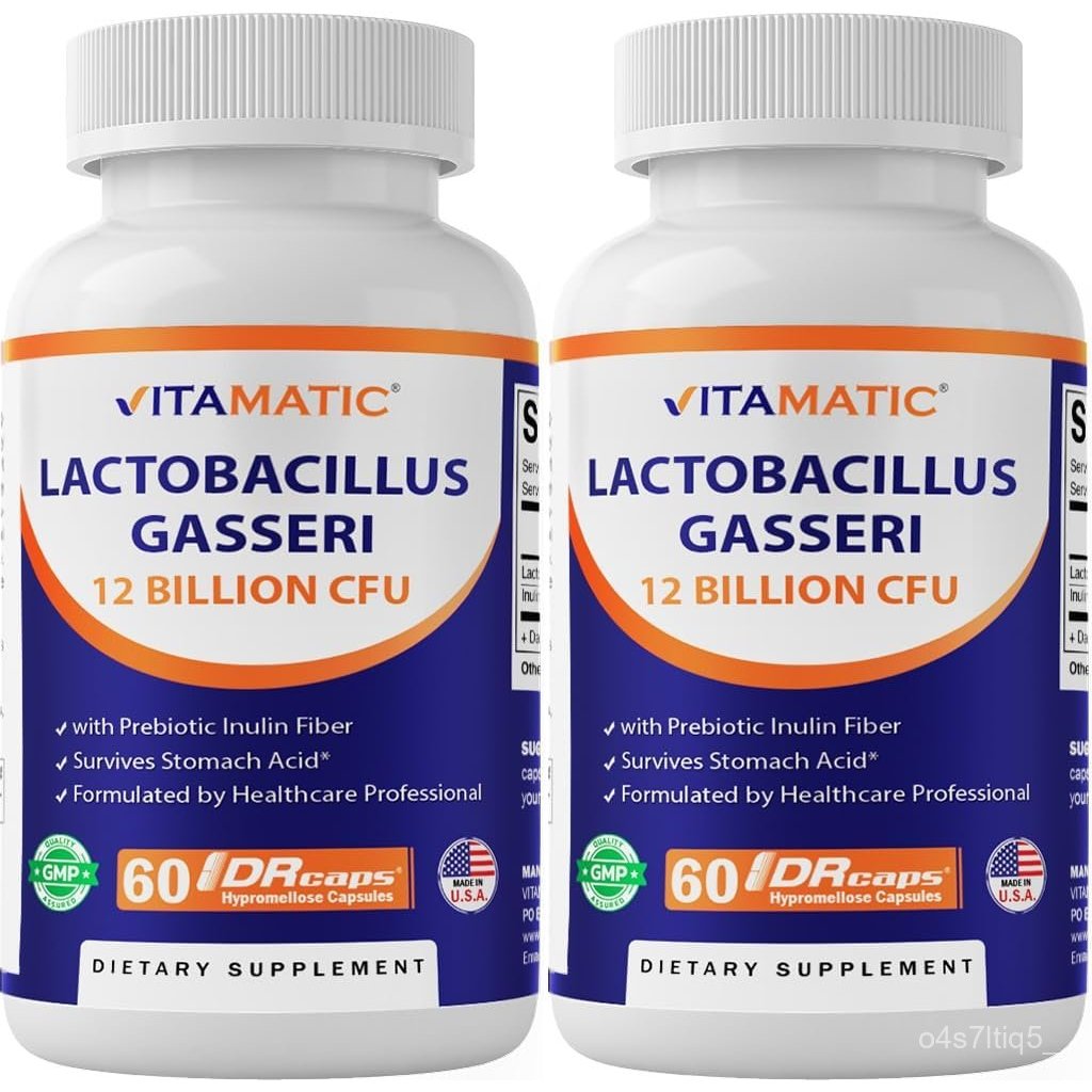 Vitamatic Lactobacillus Gasseri - 12 Billion per DR แคปซูล - 60 จำนวน - ช่วยระบบย่อยอาหาร - ผลิตด้วย พรีไบโอติก Inu