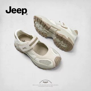 Jeep หนาSoled Mary Jane รองเท้าผู้หญิง 2026 สไตล์ใหม่ตาข่ายระบายอากาศรองเท้าขี้เกียจลําลอง