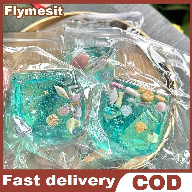 Flymesit Kawaii Ocean Theme ช้า Rebound ของเล่น Ice Cube รูปความเครียดบรรเทาบีบของเล่น Creative เด็กและผู้ใหญ่บีบผ่อนคลายของขวัญ EN