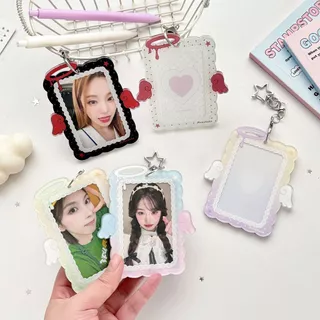 👼เคสใส่การ์ดอะคริลิคปีกนางฟ้าสองสี น่ารัก ใส่บัตรประจำตัว การ์ดคอลเลคชัน ปกป้องการ์ดไม่ขูดรอย