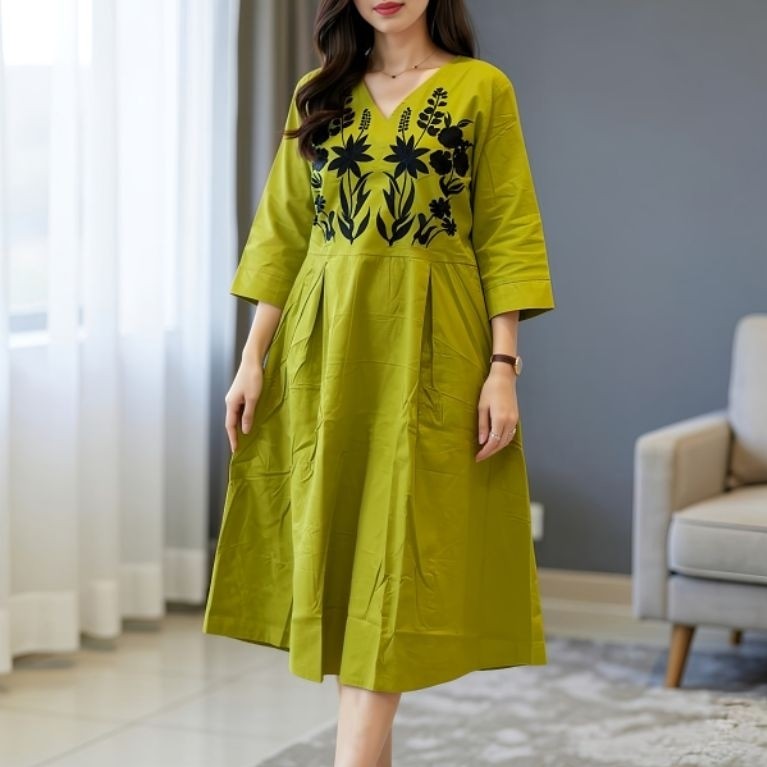 KATUN DS 36354 PREMIUM COTTON DRESS LD 114-124CM/ JUMBO COTTON DRESS