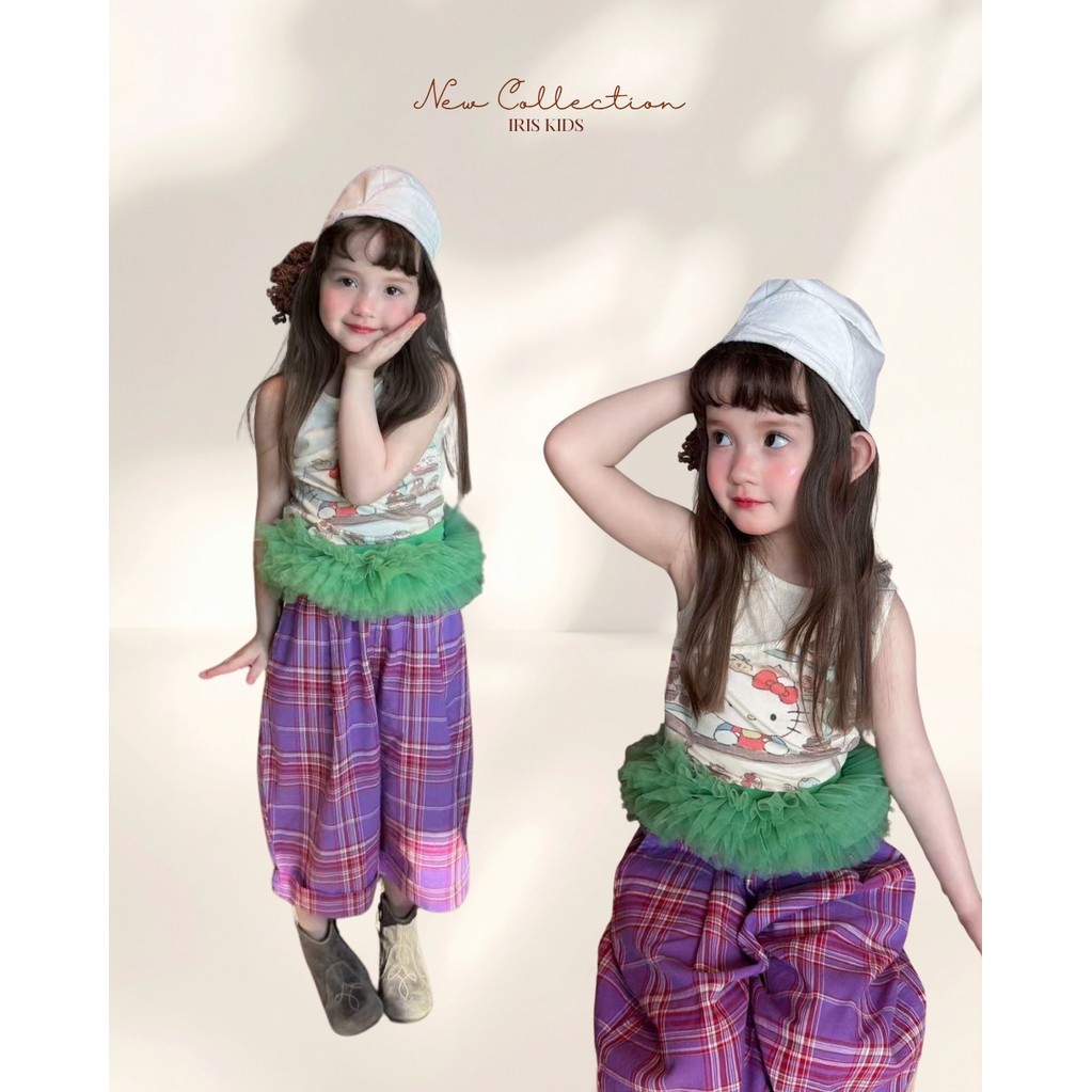 「สินค้าลิขสิทธิ์แท้」IRIS KIDS 26ss IKS260323 Fun Mix Kids Set ชุดเด็กผู้หญิง ใส่เที่ยว ใส่ถ่ายรูป คา