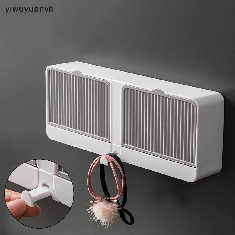 Yiwuyuanvb] กล่องสบู่ติดผนังพร้อมฝาปิด Double Single Grid Drain Holder กล่องสบู่อุปกรณ์ห้องน้ําตกแต่งในครัวเรือนจานสบู่ใหม่