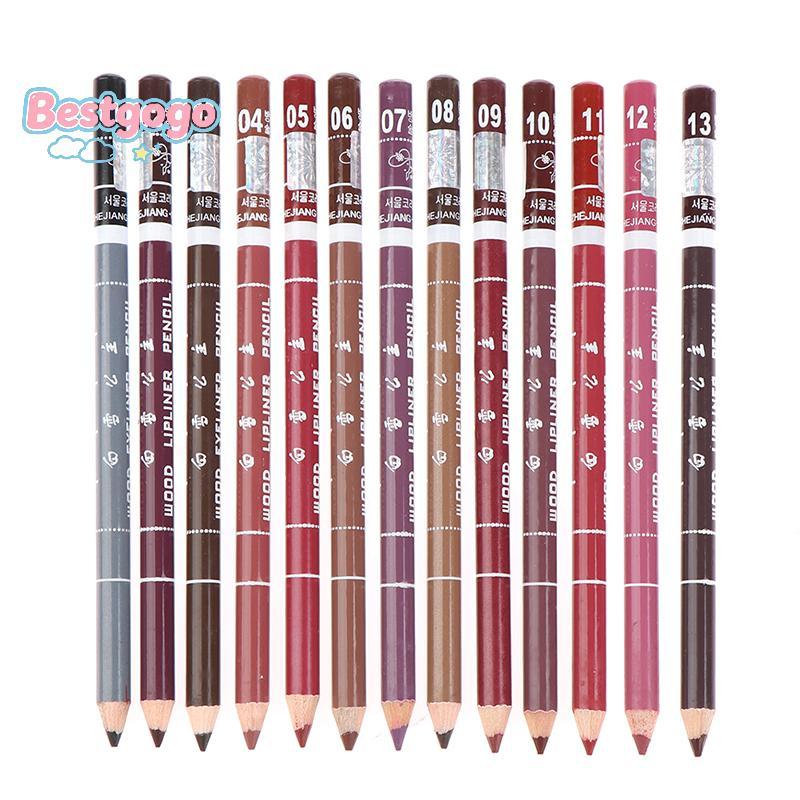[Bestgogo-t] 1 ชิ้น Professional Wood Lip liner กันน้ํา Lady Long Lasting Lip Liner ดินสอ