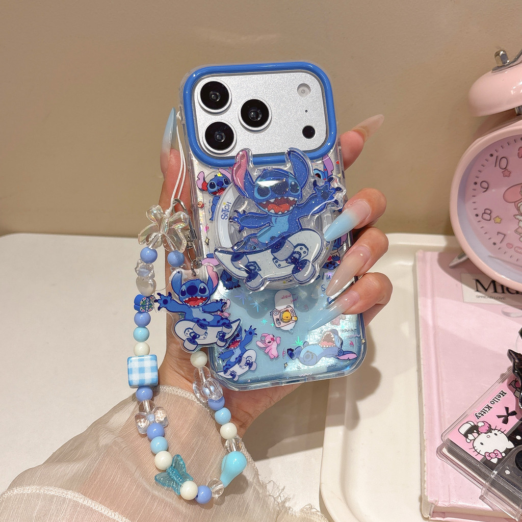 เคสโทรศัพท์แม่เหล็กโยกสเก็ตบอร์ดการ์ตูนน่ารักเข้ากันได้กับ iPhone 17 Pro Max, 16 Pro, 15 Pro Max, iPhone 15/14 Pro, ฝาครอบป้องกันกันกระแทก