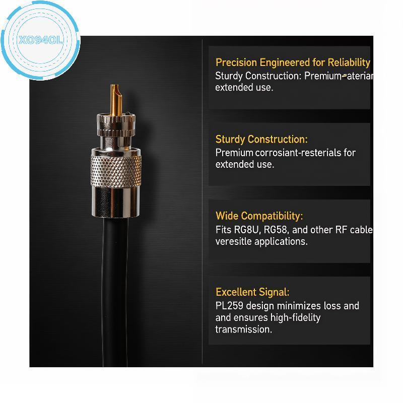 Xo94ol Advanced PL259 Solder Connector พร้อมลดการค้ําพร้อม RG8X RG213 TH