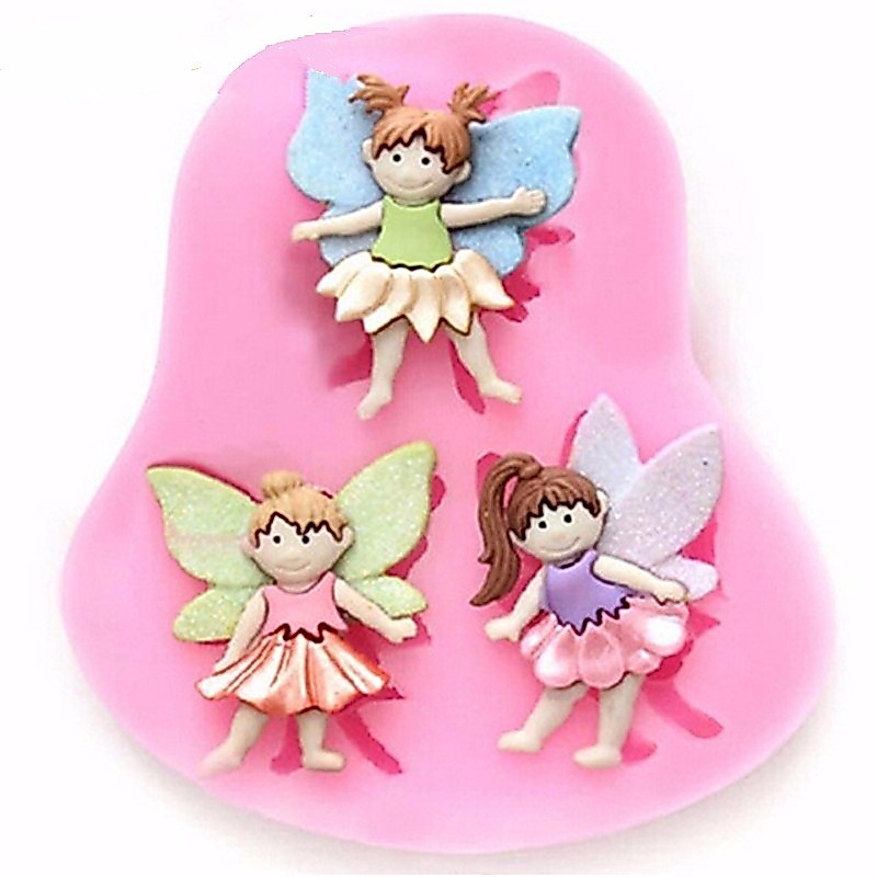 Little Bee Elf Little Angel แม่พิมพ์เค้กซิลิโคน DIY Fondant เครื่องมือตกแต่งเค้กช็อกโกแลต Sugarcarft Gumpaste แม่พิมพ์