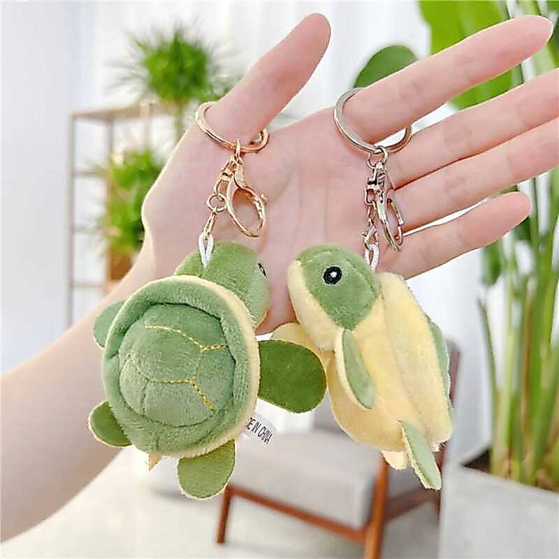 C 10Cm Sea Turtle Pluh Toy Small Cute Cartoon Pendant Stuffed Animal Turtle Doll Keychain Children'