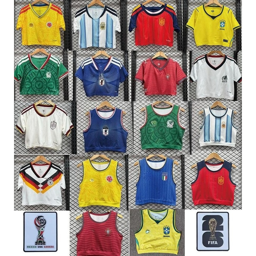 ใหม่!! 26/27 Spain & Germany & France & Brazil & Japan Super Short Soccer Jerseys S-2XL