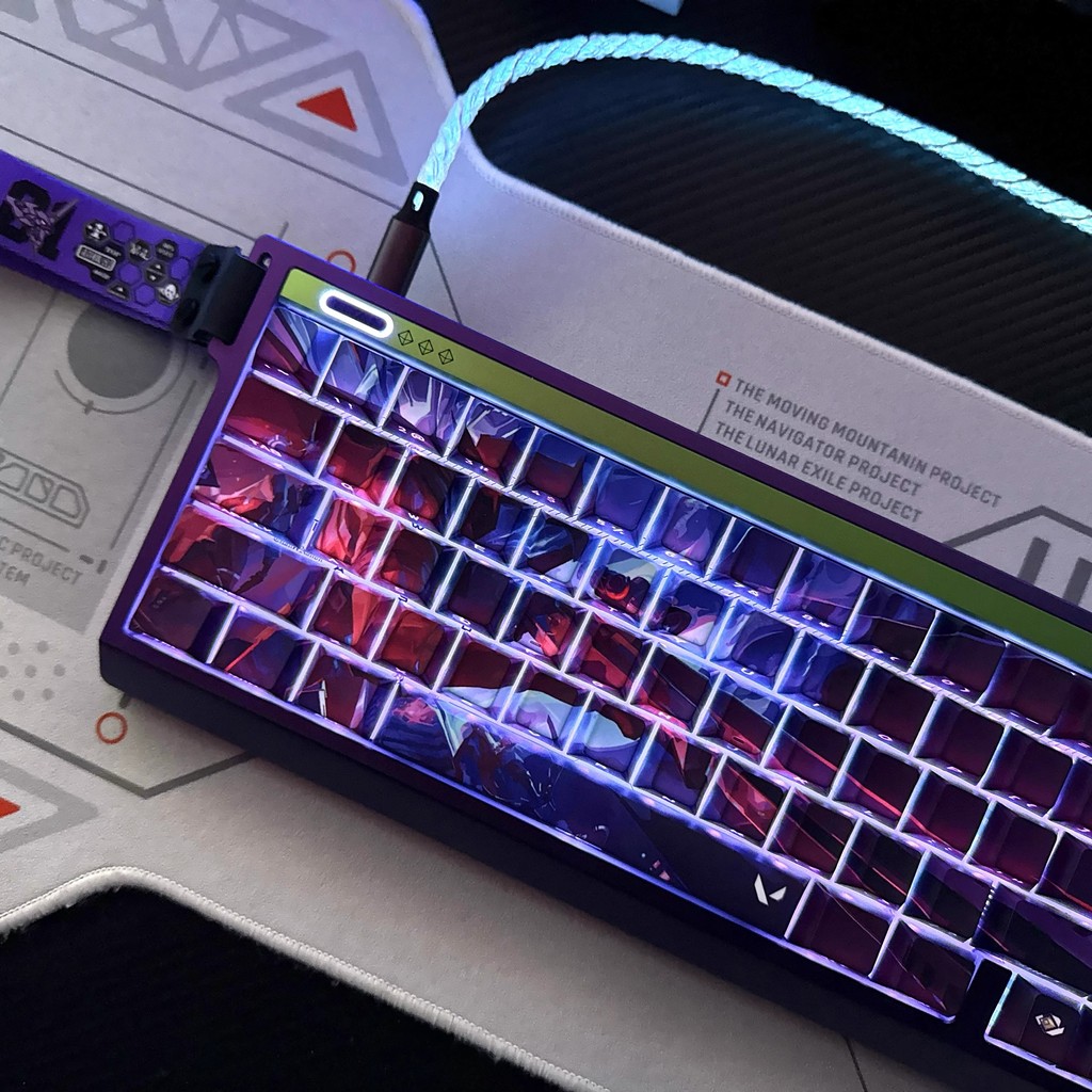 Fearless Contract Keycap แกะสลักด้านข้างโปร่งแสง Valente Shadow Killing ปรับให้เข้ากับ nano68/ace60/