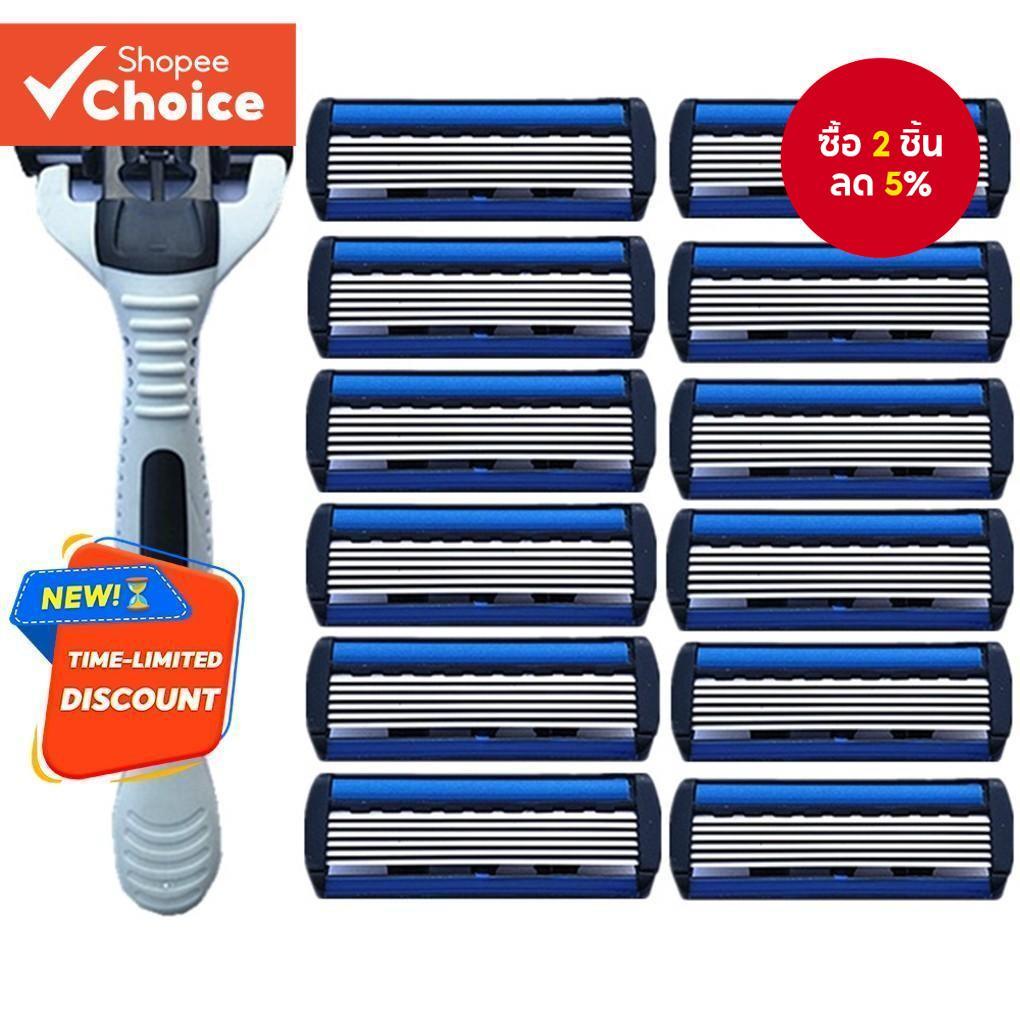 เครื่องโกนหนวด 12 ใบมีด 6 ชั้น นําเข้า พร้อมไม้กวาดในตัว