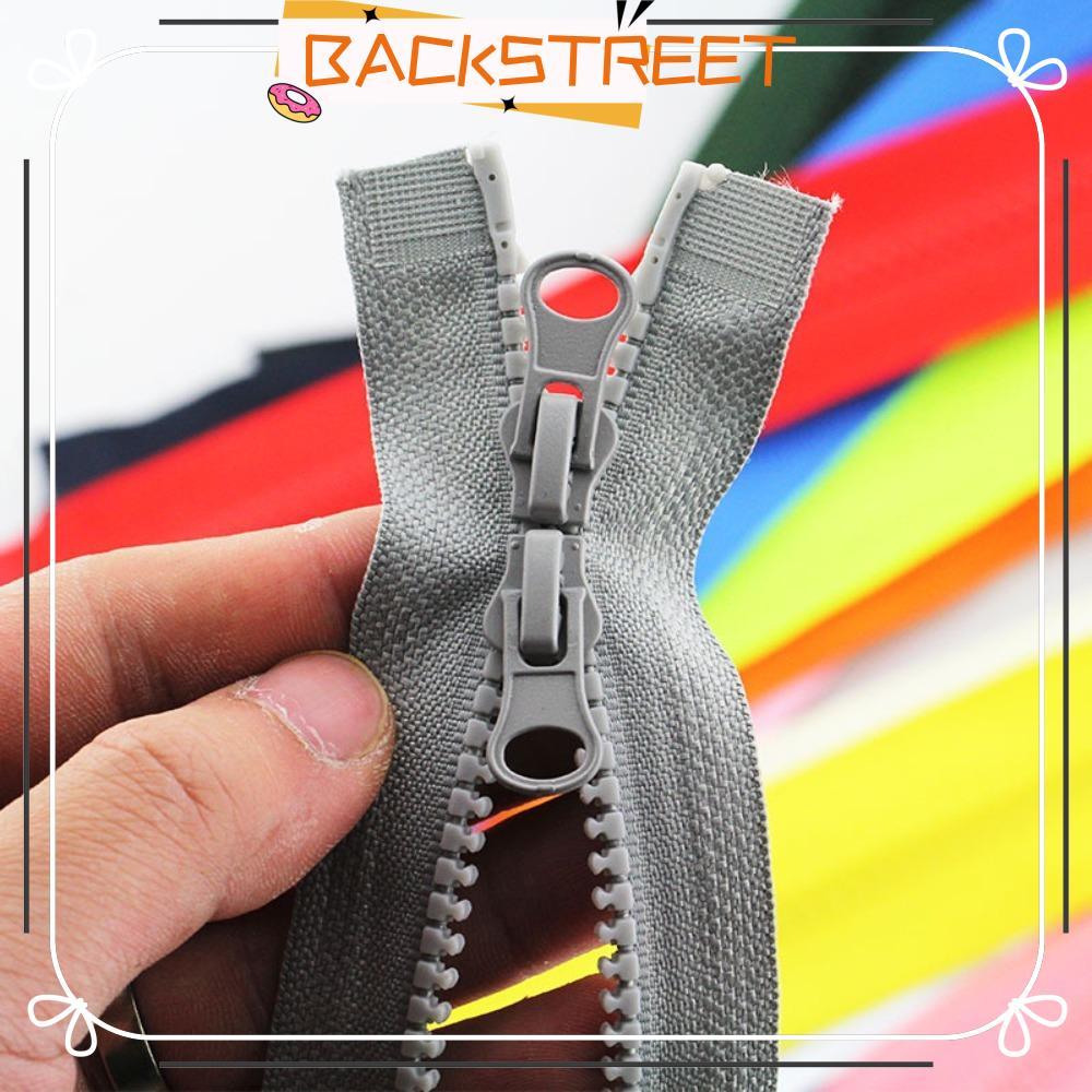 BACKSTAGEREAT Two Way Chunky Zip, ซิปฟันพลาสติก Double Slider Resin Zipper, #5 เสื้อแจ็คเก็ตปลายเปิด 90 ซม. ซิปยาว