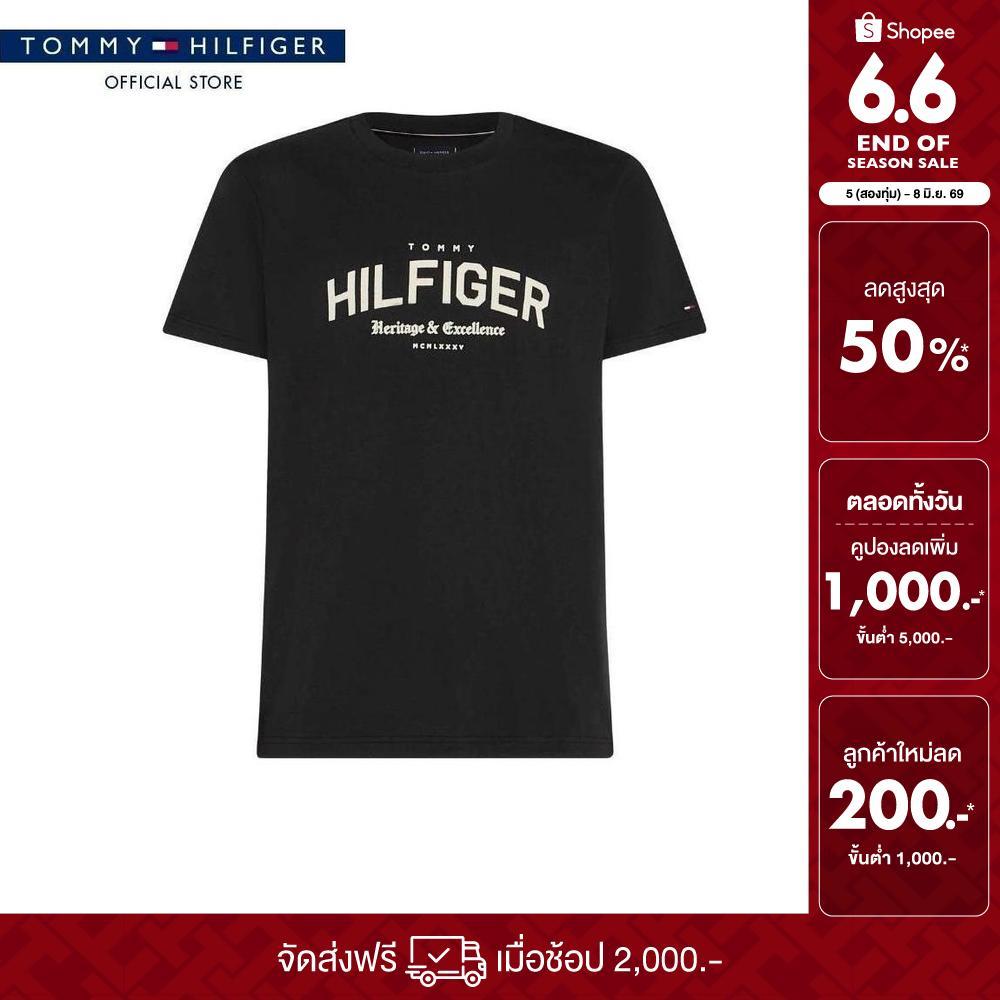 [ลดเพิ่ม 25% โค้ด T3JUNM3R3Y26] Tommy Hilfiger เสื้อยืด ผู้ชาย รุ่น MW0MW40015 BDS - สีดำ ทรง Regular