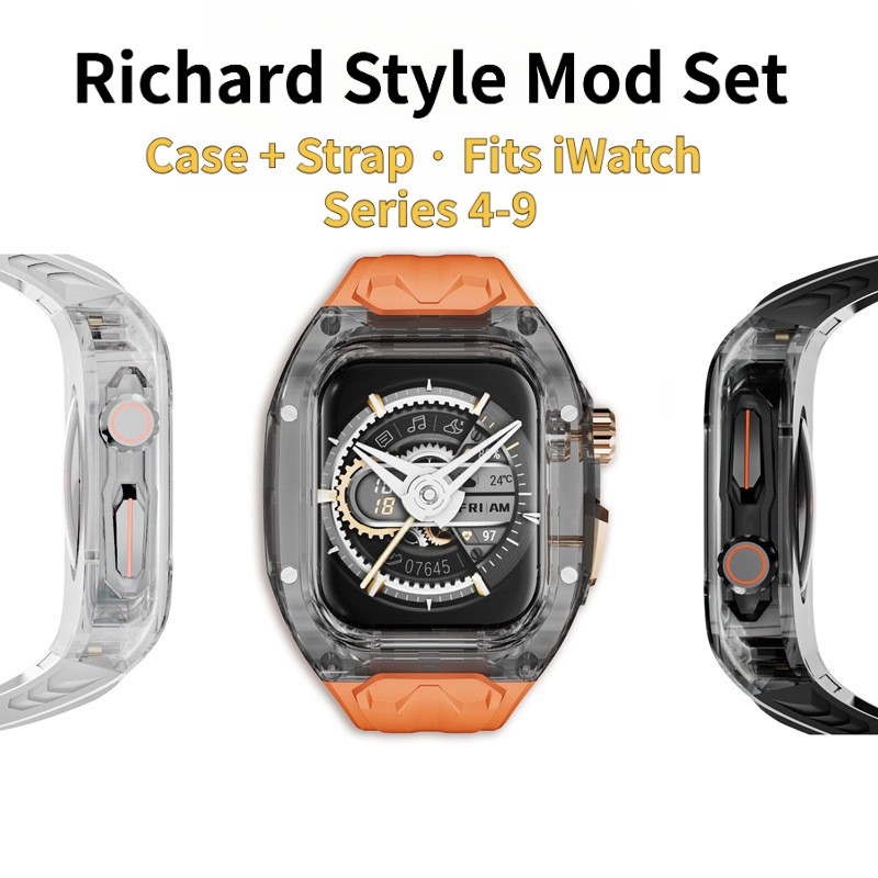 เหมาะสําหรับเคส Apple Apple Watch789 Agent Chad โปร่งใสดัดแปลงเคสป้องกัน iwatch Watch Case