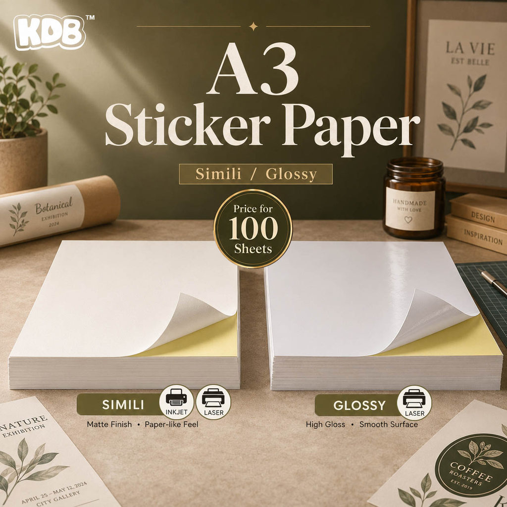 [ A3 ] 100S SIMILI / GLOSSY LABEL STICKER (INKJET LASERJET COPIER)