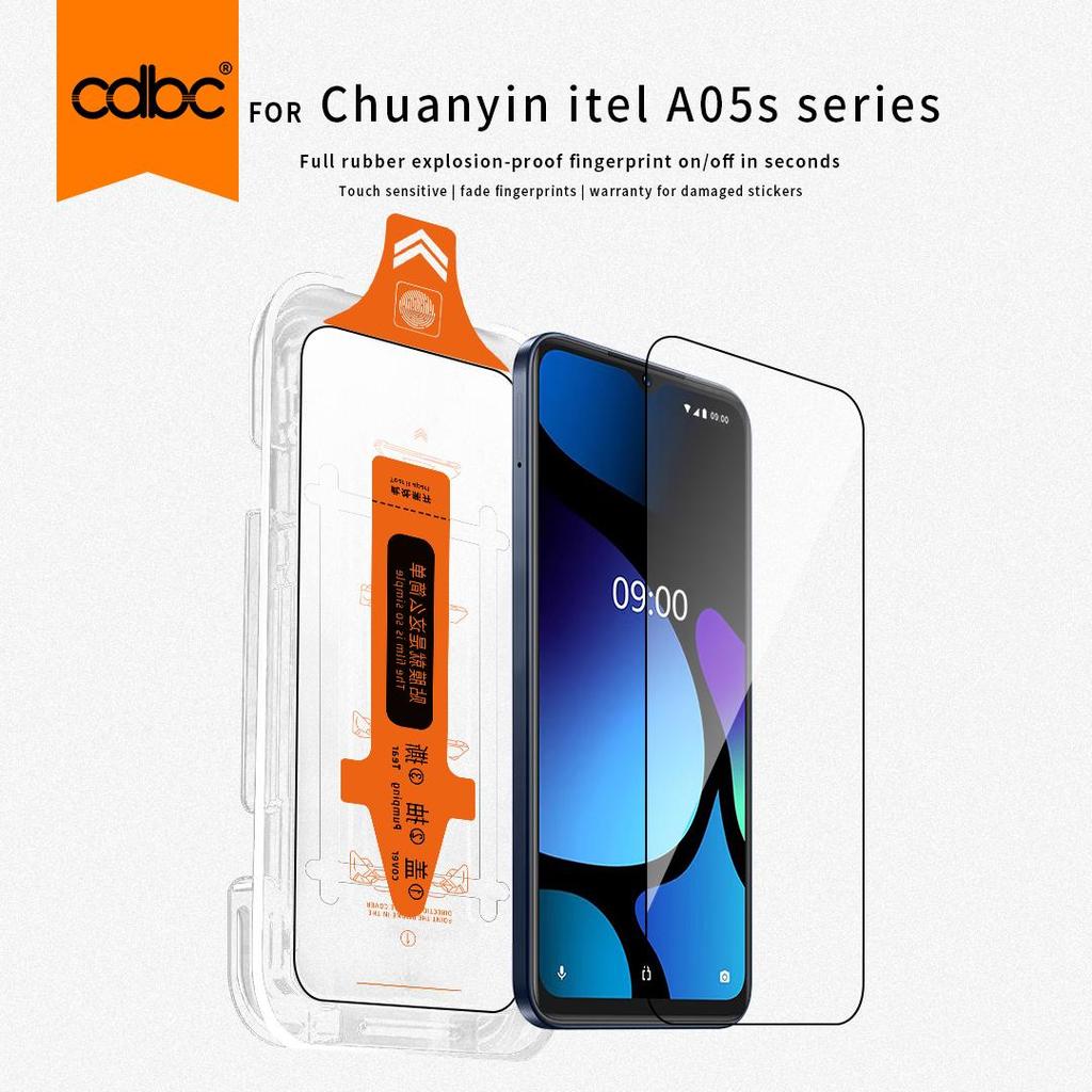 CDBC สําหรับ Itel P40/P40+/P55/P55 5G/P55+/P65/Power 70/RS4/S18/S18 Pro/S24/S23 ฝุ่นติดตั้งฟรีป้องกันหน้าจอFull Cover Anti-Scratch Glass