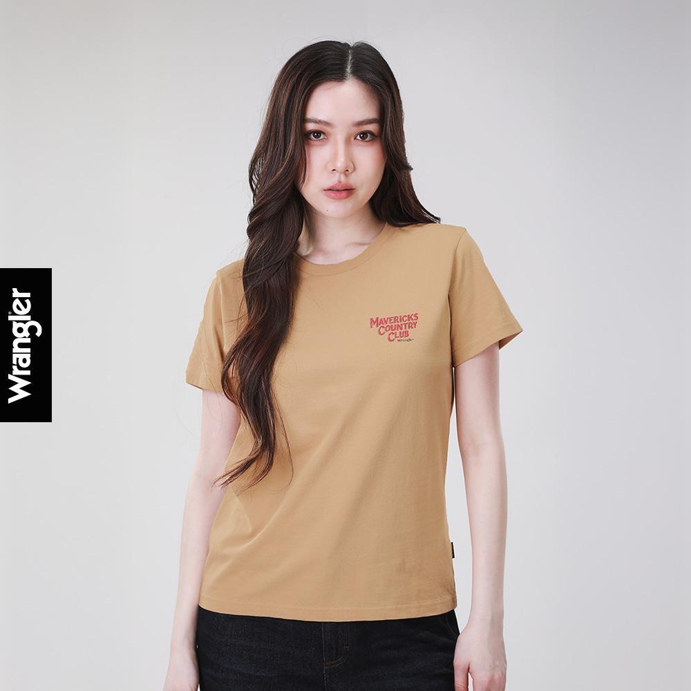 WRANGLER เสื้อยืดแขนสั้นผู้หญิง คอลเลคชั่น Wrangler Legends รุ่น WR S226WTSSN12 สีน้ำตาล